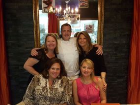 chef's table at Le Mistral with Kristin, Audra and Aimee
